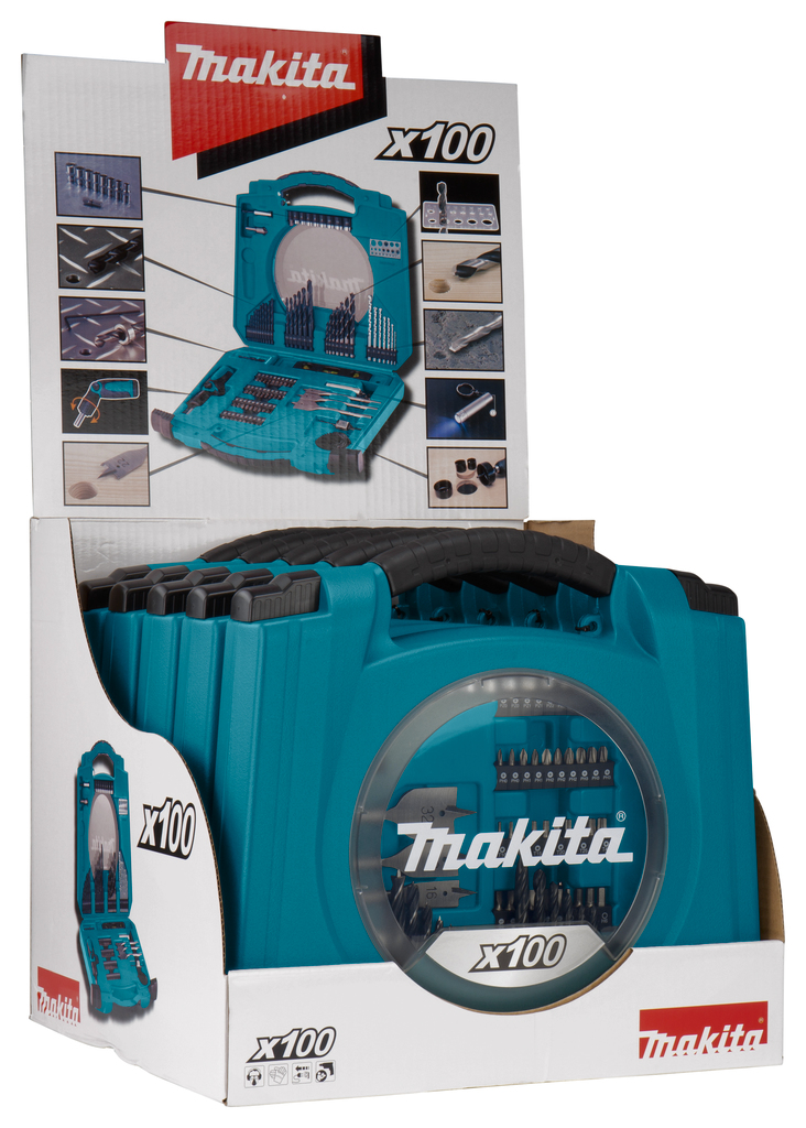 Boor-/schroefbitset 100-delig (display 5 stuks)