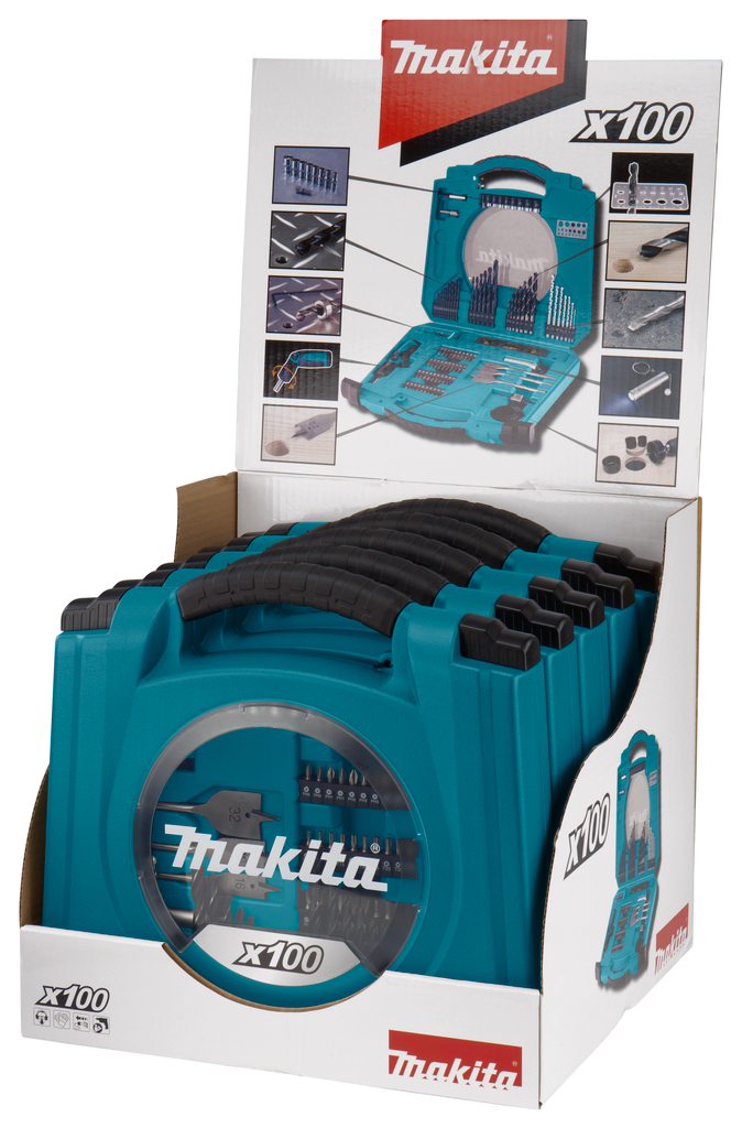 Boor-/schroefbitset 100-delig (display 5 stuks)