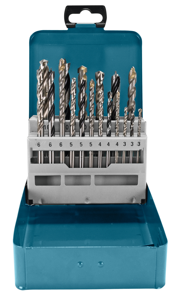 Boorset 18-delig hout/metaal/steen