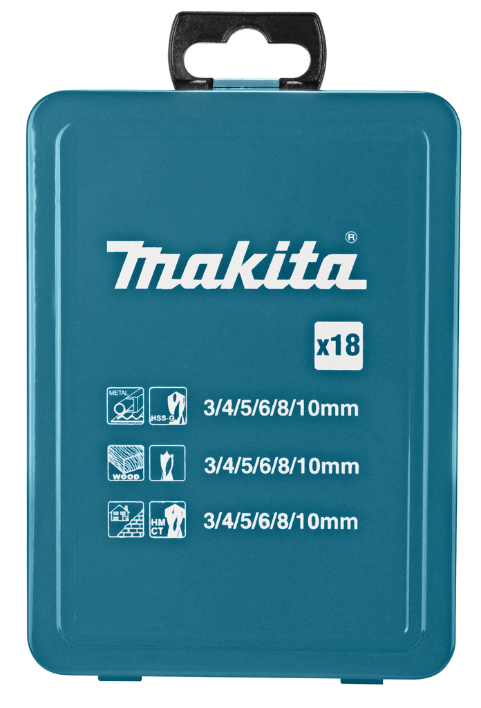 Boorset 18-delig hout/metaal/steen