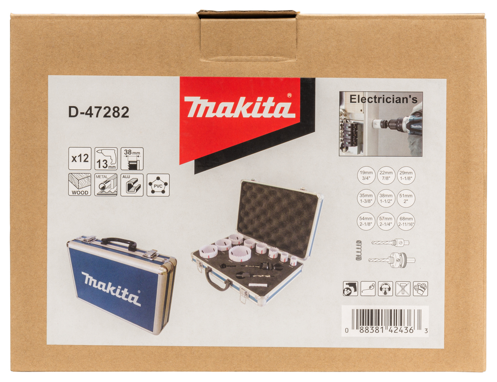 Gatzaagset 12-delig hout/metaal