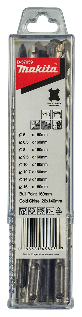 B2S: Betonboor-/beitelset 10-delig