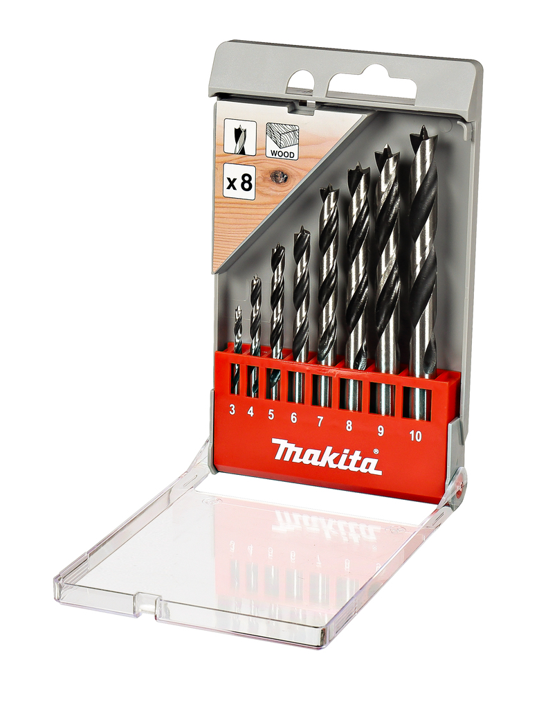 Houtspiraalboorset 8-delig