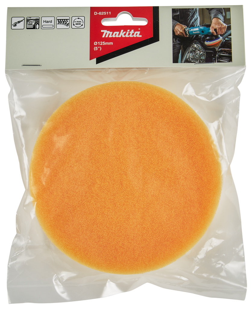 Spons oranje zacht grof 125mm