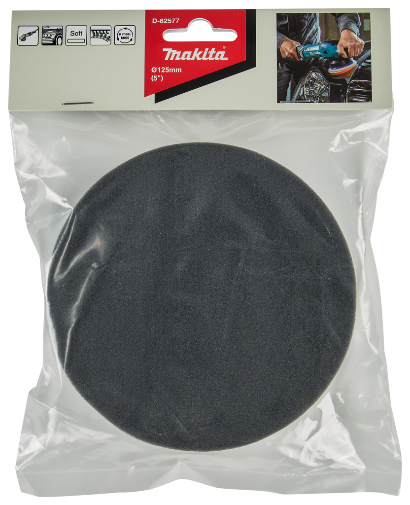Spons zwart zacht fijn 125mm