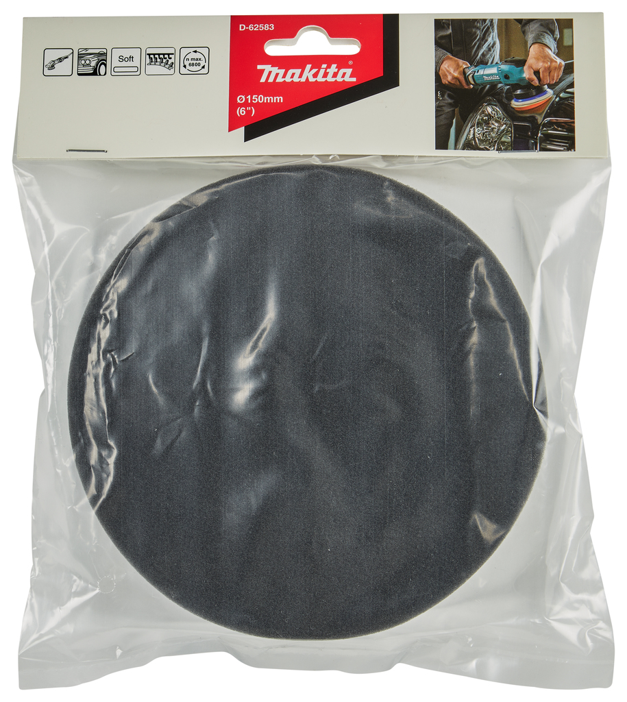 Spons zwart zacht fijn 150mm