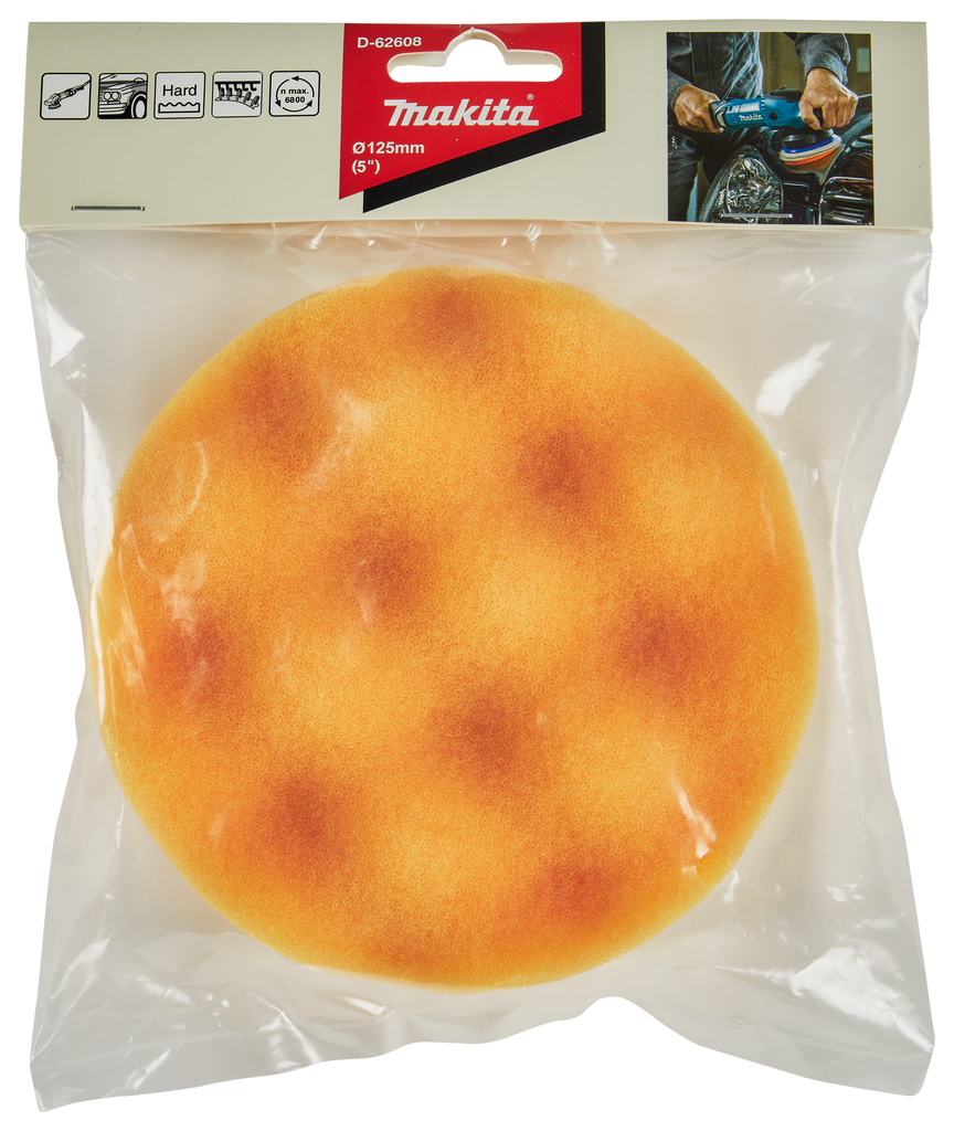 Spons oranje zacht grof 125mm