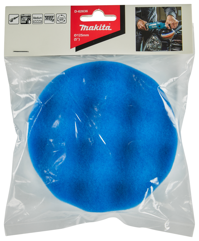 Spons blauw zacht medium 125mm