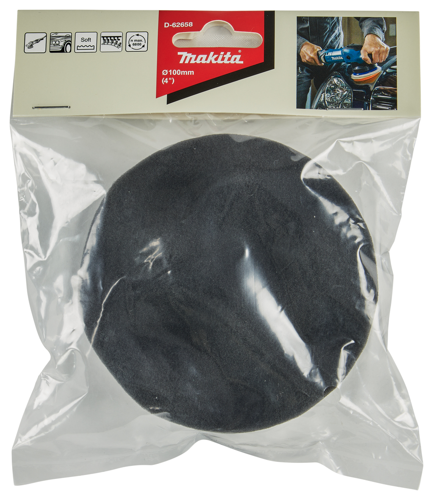 Spons zwart zacht fijn 100mm