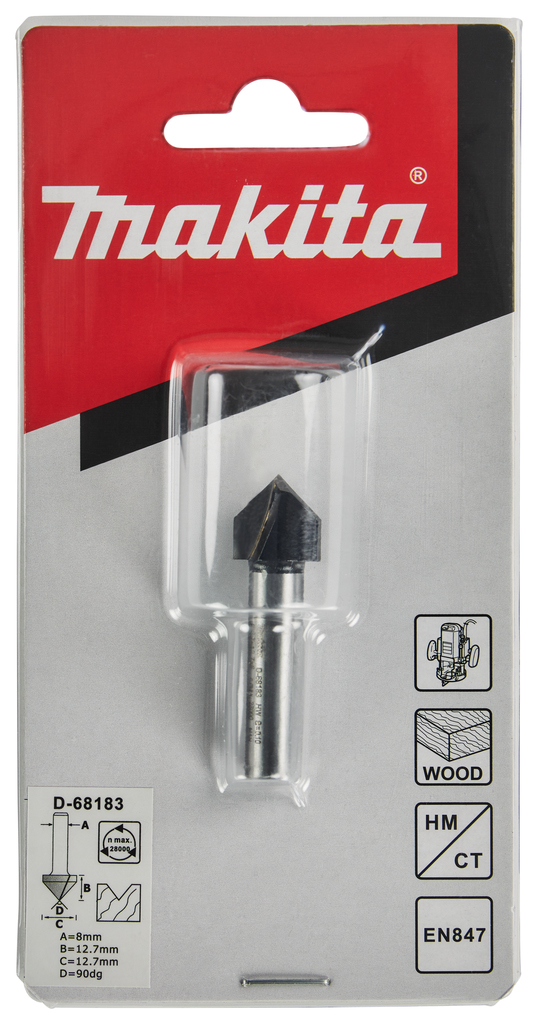 V-groeffrees 90° 12,7x12,7mm S8     