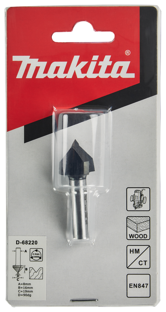 V-groeffrees 90° 19,05x15,88mm S8       