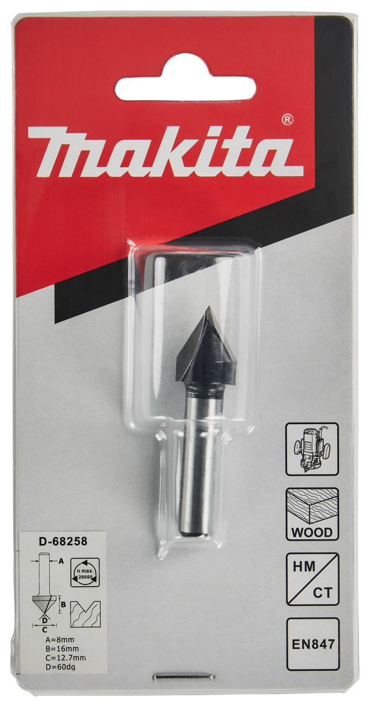 V-groeffrees 60° 12,7x15,88mm S8     