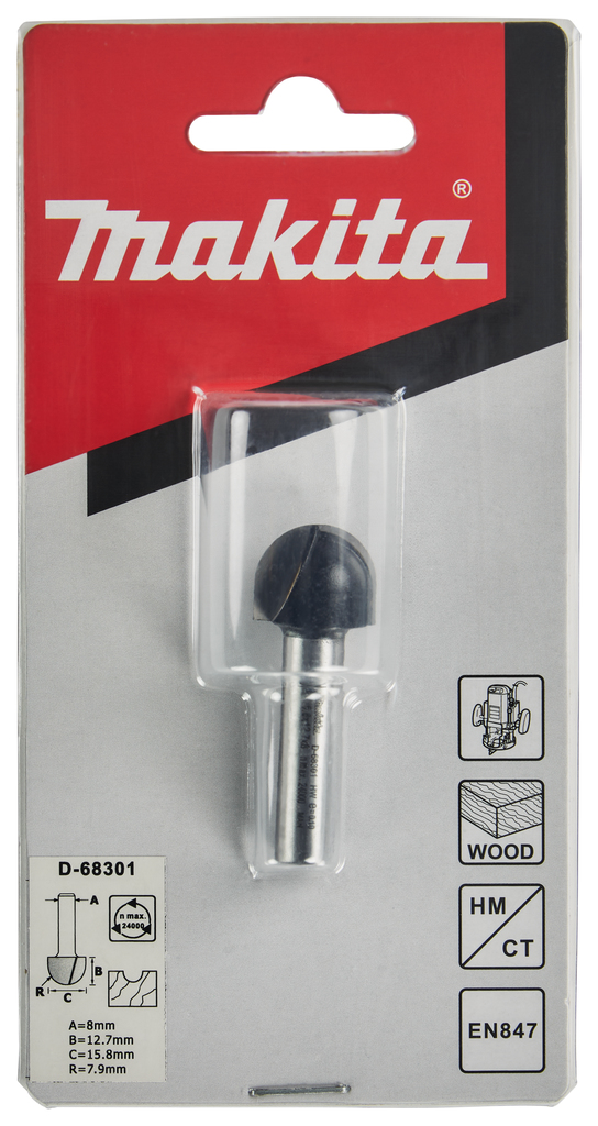 Holprofielfrees  r=7,94 15,88x12,7mm S8  