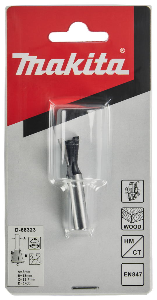 Zwaluwstaartfrees  14° 12,7x12,7mm S8     