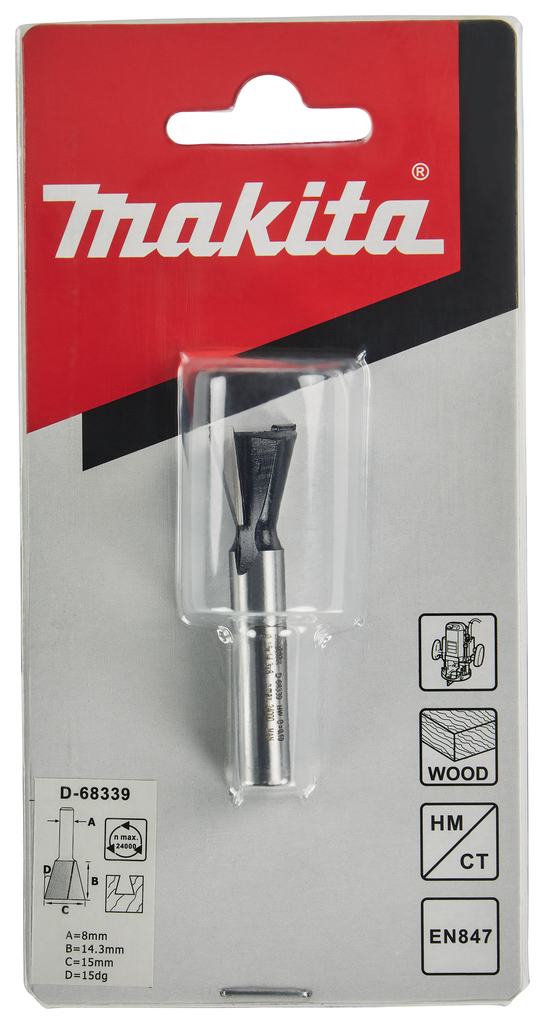 Zwaluwstaartfrees 15° 15,03x14,29mm S8       