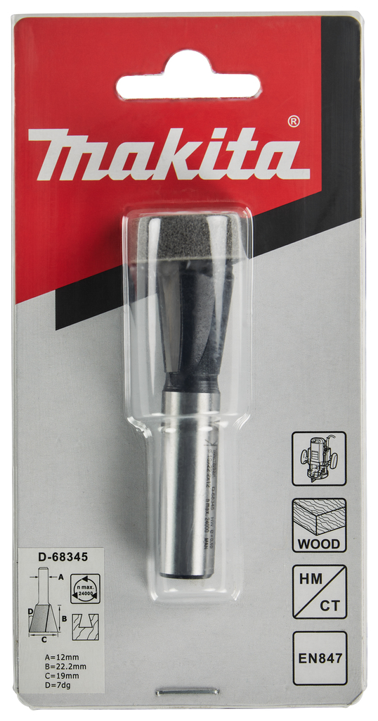 Zwaluwstaartfrees 7° 19,05x22,23mm S12