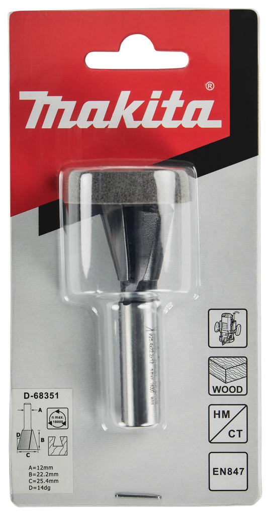 Zwaluwstaartfrees 14° 25,4x22,23mm S12    