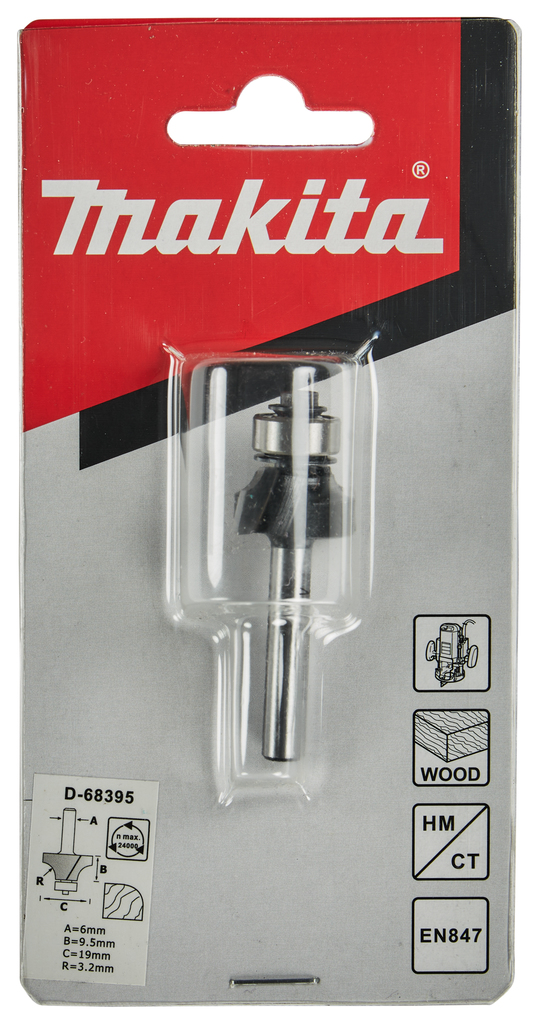 Afrondfrees r=3,18 19,05x9,53mm S6       