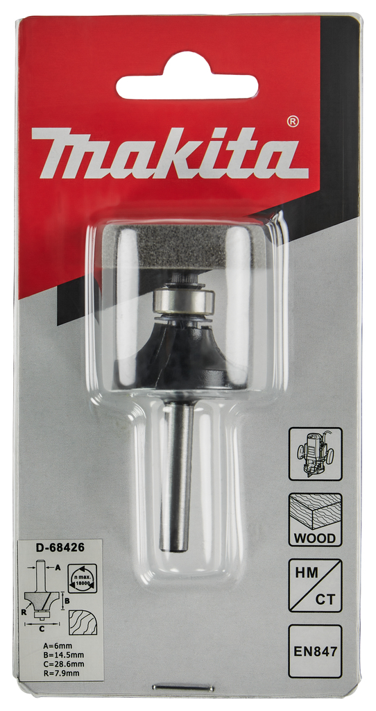 Afrondfrees r=7,94 28,58x14,29mm S6       