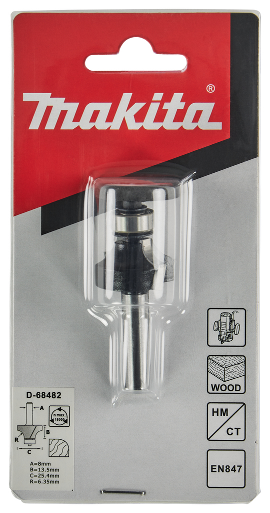 Afrondfrees r=6,35 25,4x13,49mm S8      