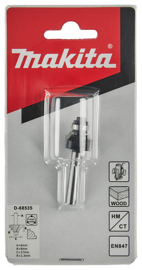 Kwartrondfrees r=2,38 17,46x7,94mm S6       