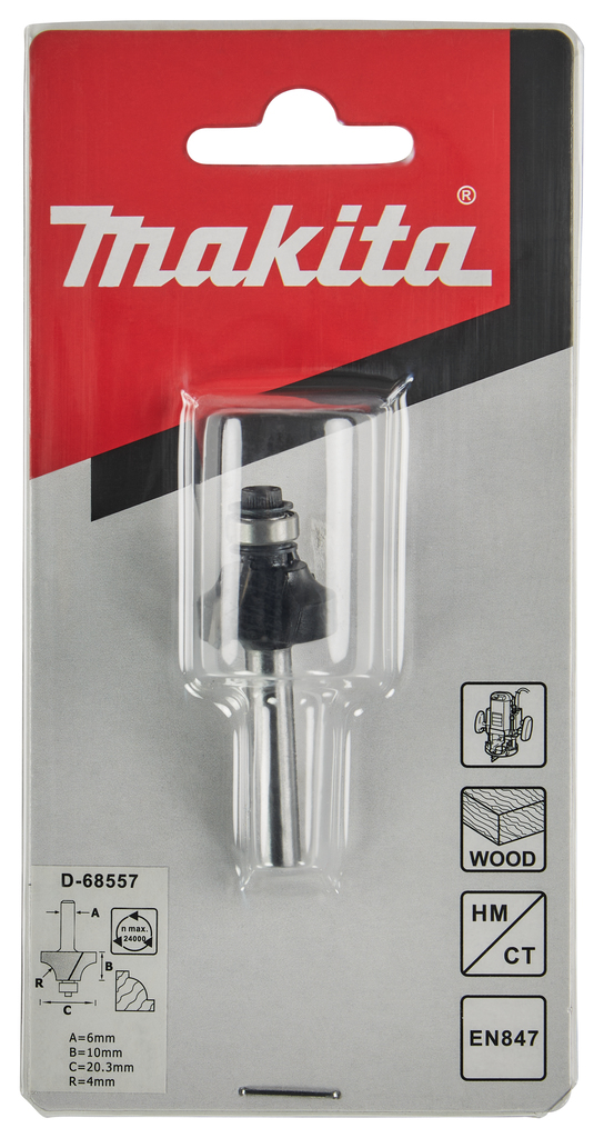 Kwartrondfrees r=3,97 20,64x9,53mm S6         