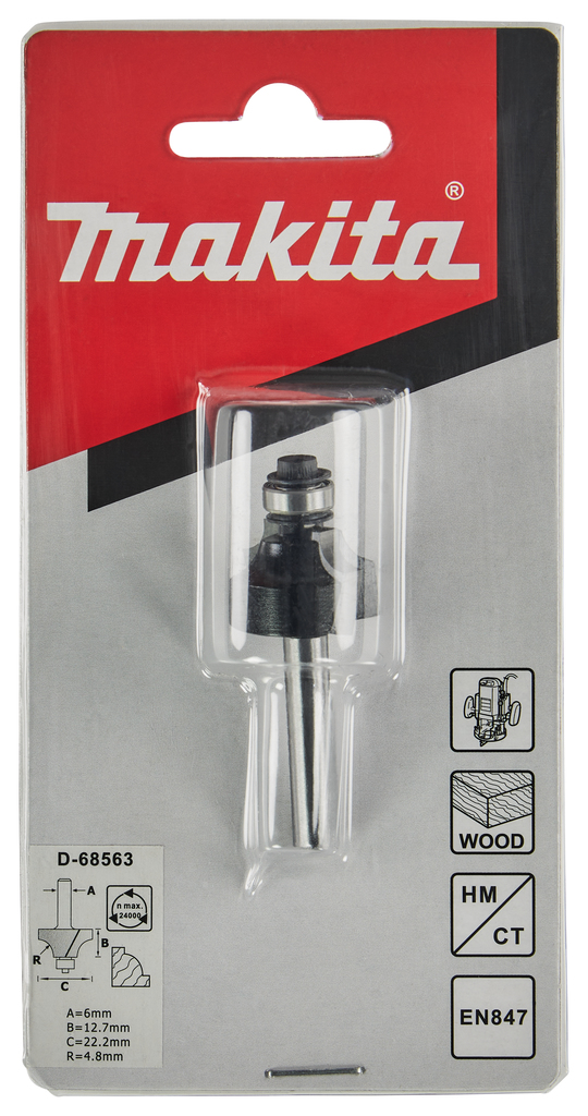 Kwartrondfrees r=4,76 22,23x12,7mm S6       