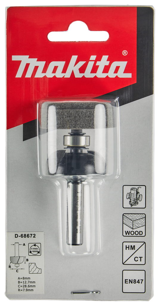 Halfholprofielfrees r=7,94 28,58x12,7mm S8      