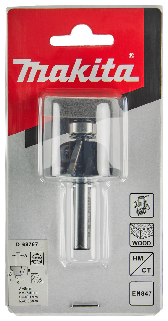 Romeinse ogieffrees r=6,35 38,1x17,46mm S8  