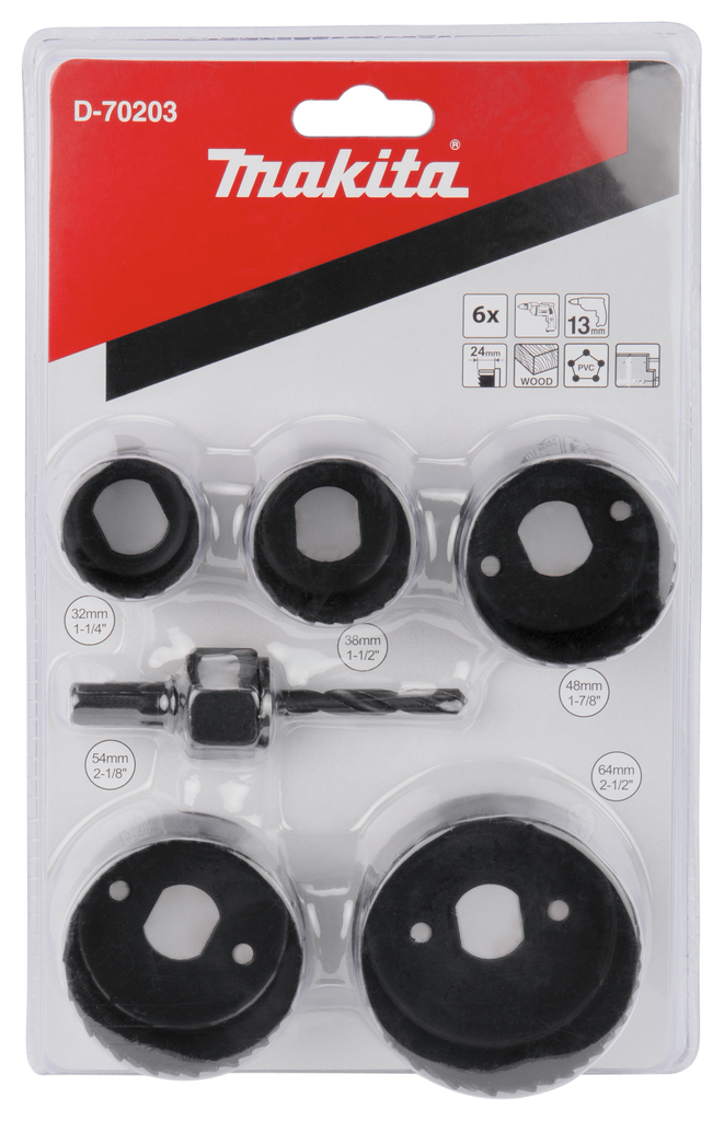 Gatzaagset 6-delig hout/kunststof