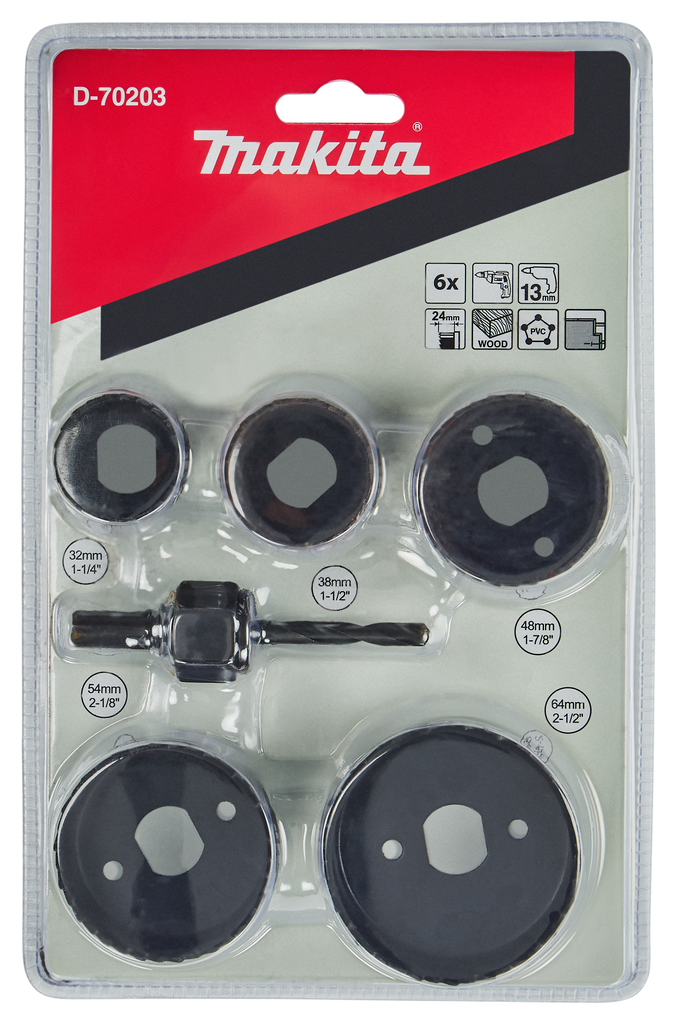 Gatzaagset 6-delig hout/kunststof