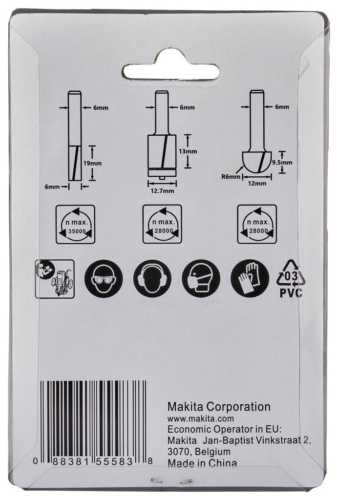 Frezenset S6 3-delig