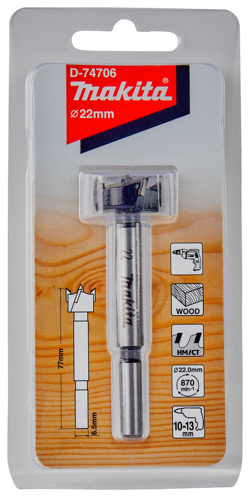 Scharnierboor 22x77mm