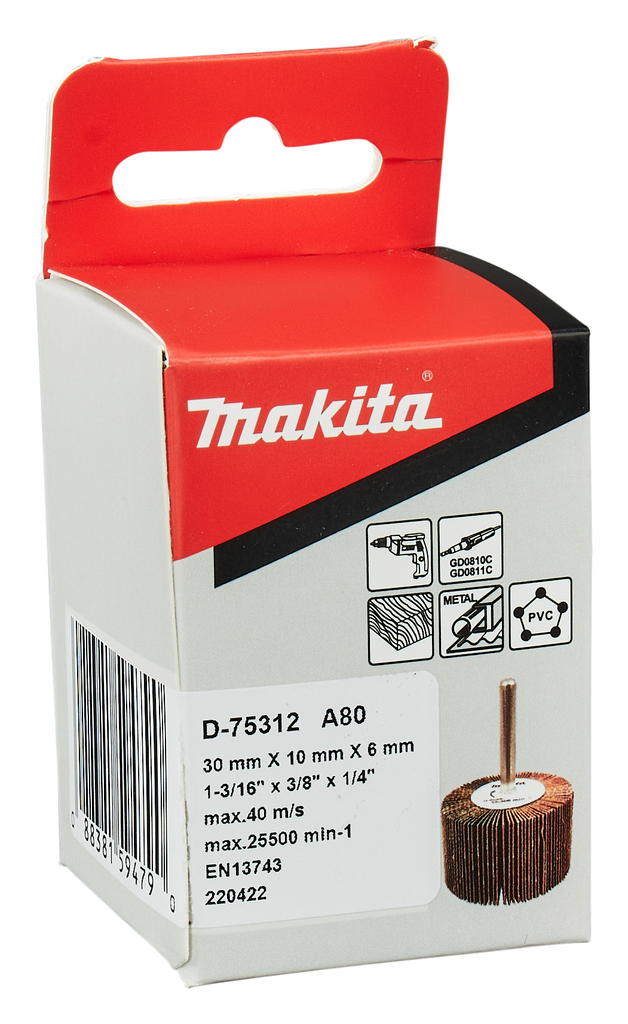 Lamellenschuurrol 10x30mm A80