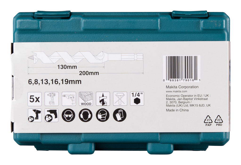 Slangenboorset 5-delig