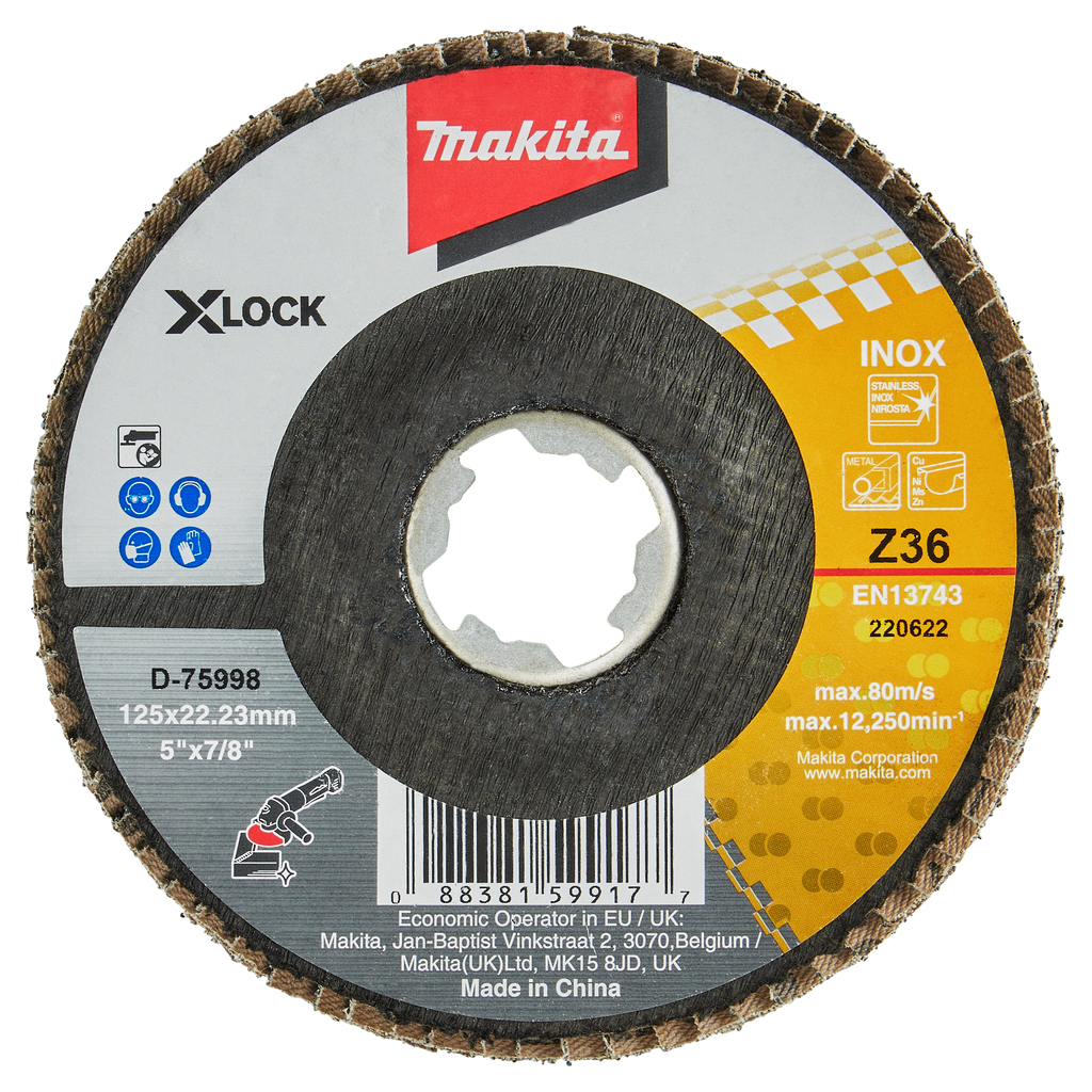 Lamellenschuurschijf 125mm Z36 X-LOCK