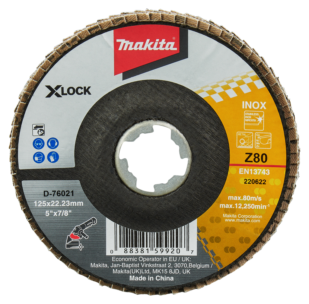 Lamellenschuurschijf 125mm Z80 X-LOCK