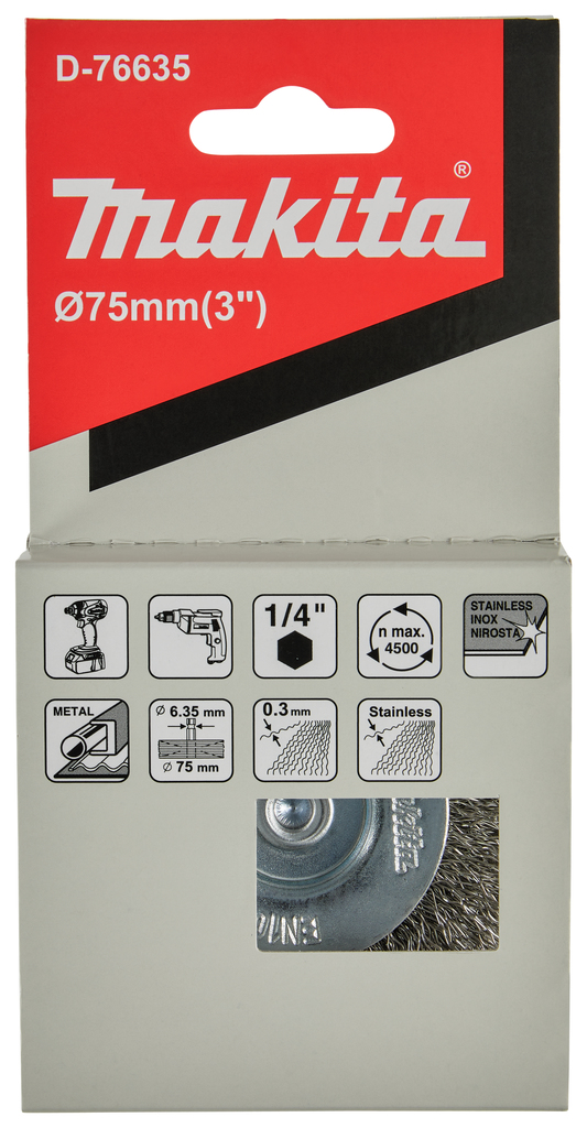 Rondborstel ZK1/4"x75mm