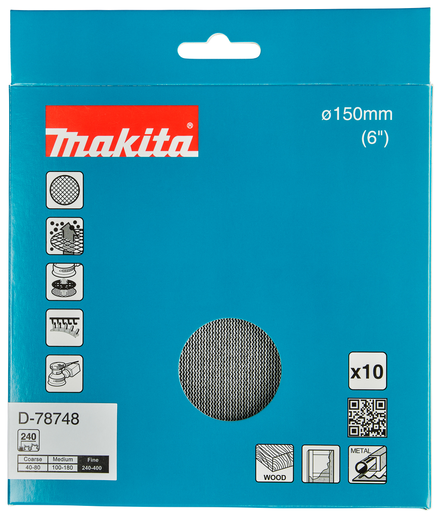 Schuurgaasschijf 150mm A240 velcro