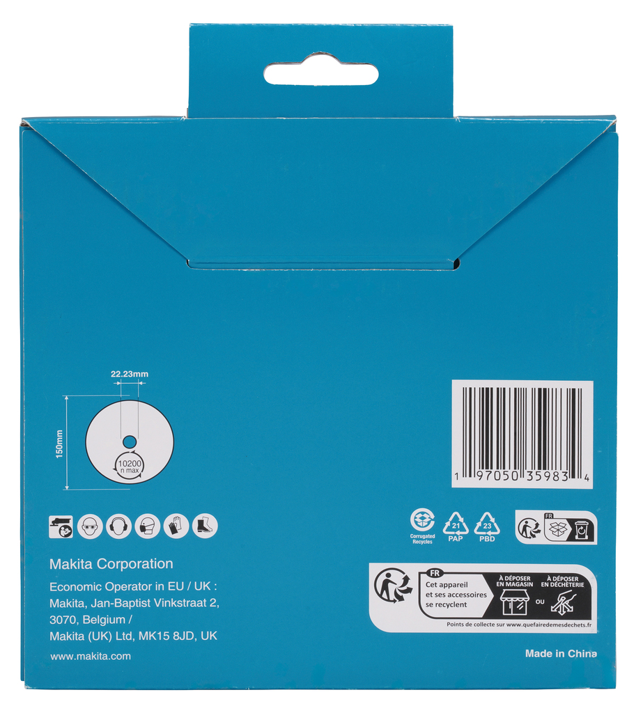 Diamantschijf 150x22,2x2,4mm