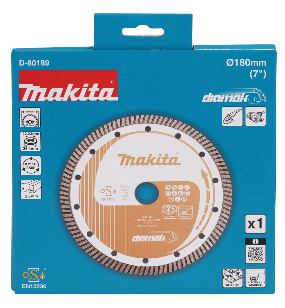 Diamantschijf 180x22,2x2,6mm