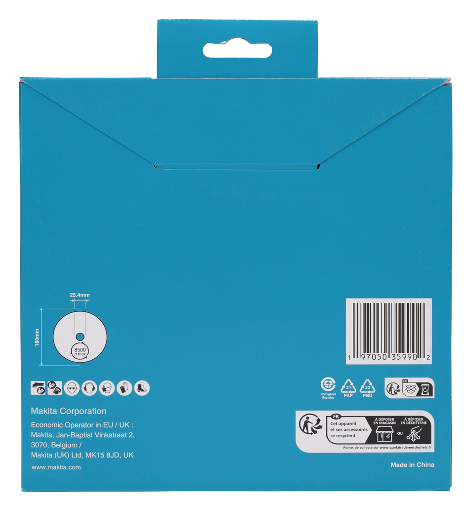 Diamantschijf 180x25,4x2mm