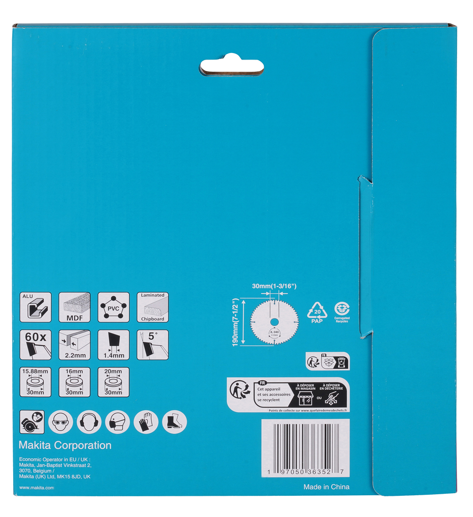 Cirkelzaagblad div. materialen 