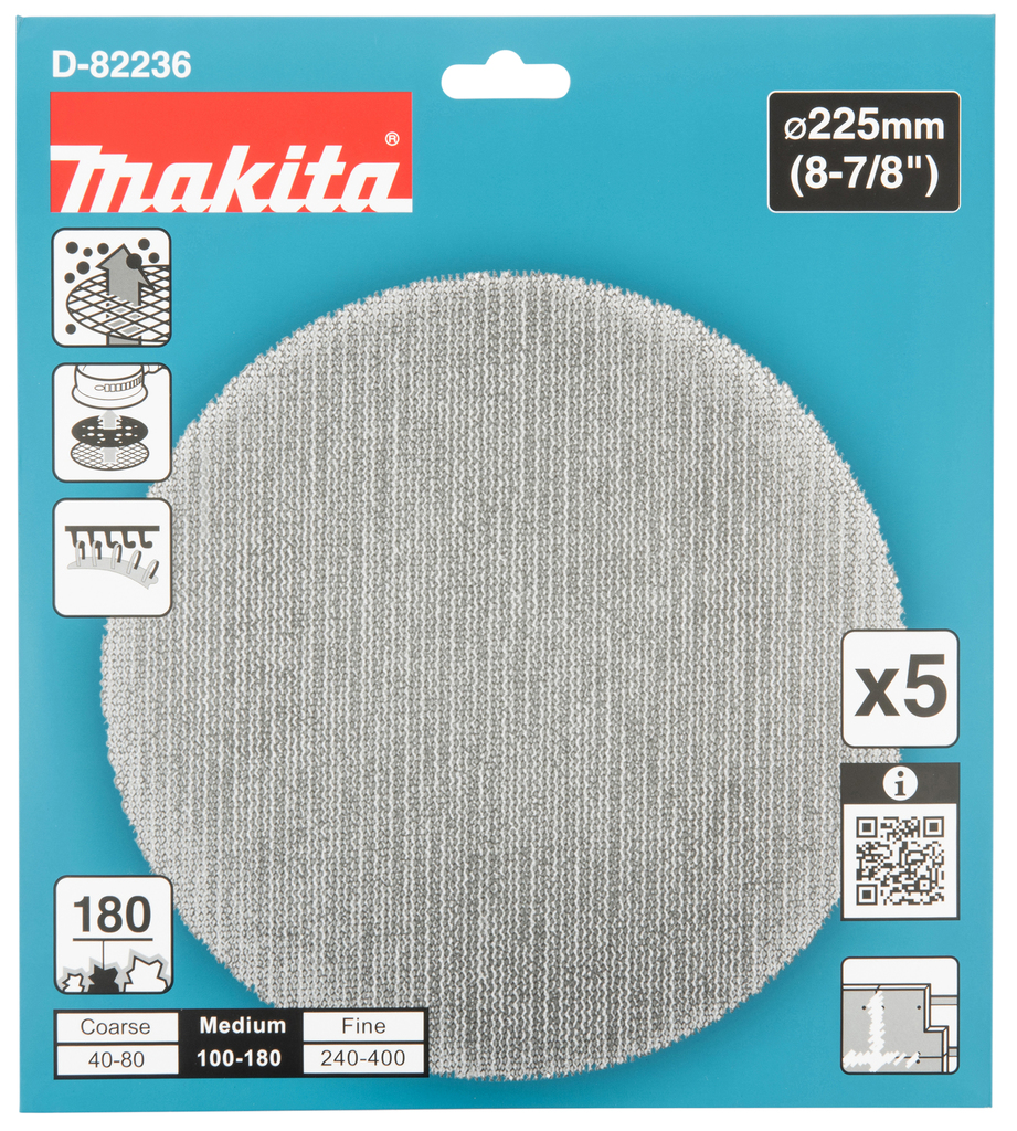 Schuurgaasschijf 225mm A180 velcro