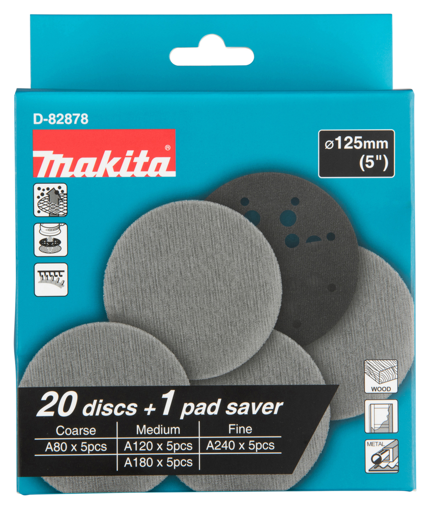Schuurgaasschijfset 125mm velcro