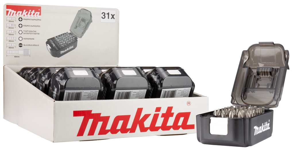 Schroefbitset 31-delig (display 12 stuks)