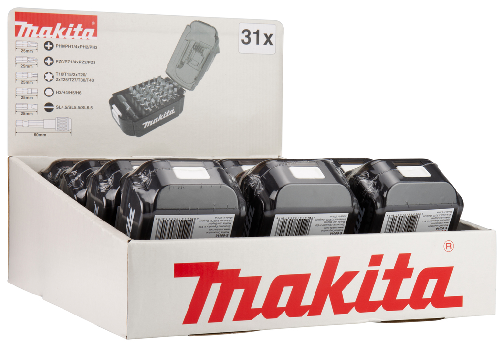 Schroefbitset 31-delig (display 12 stuks)