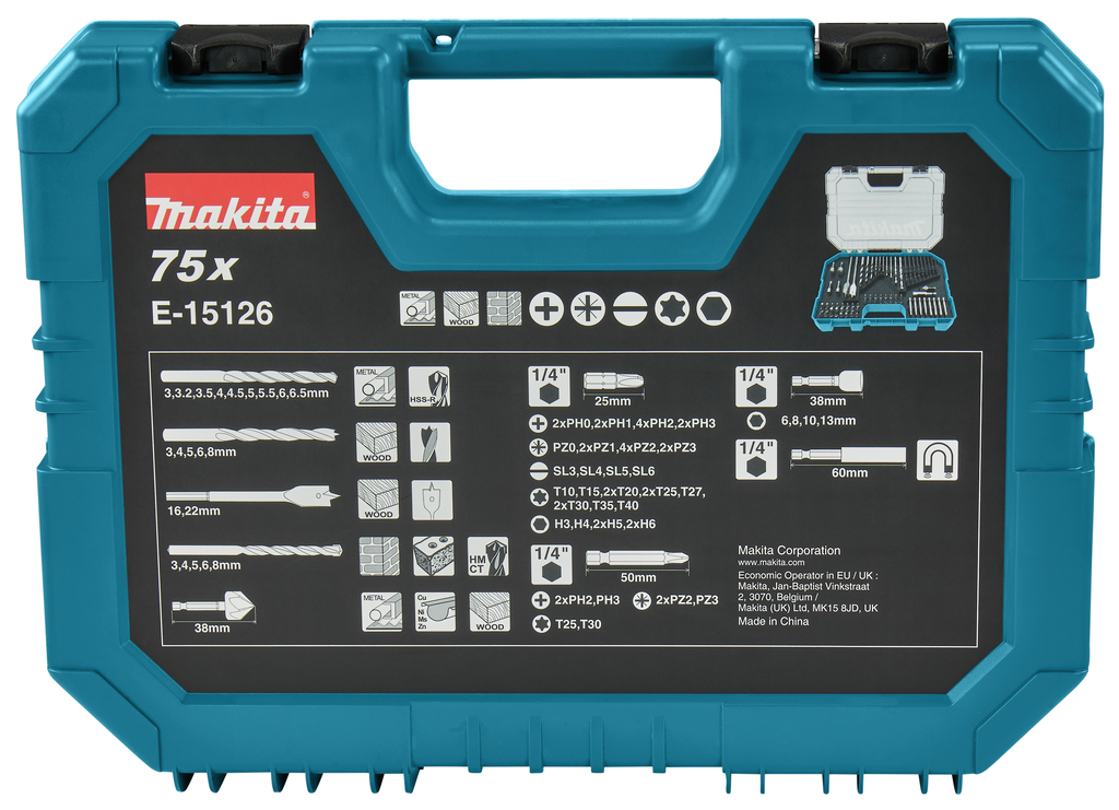 Boor-/schroefbitset 75-delig