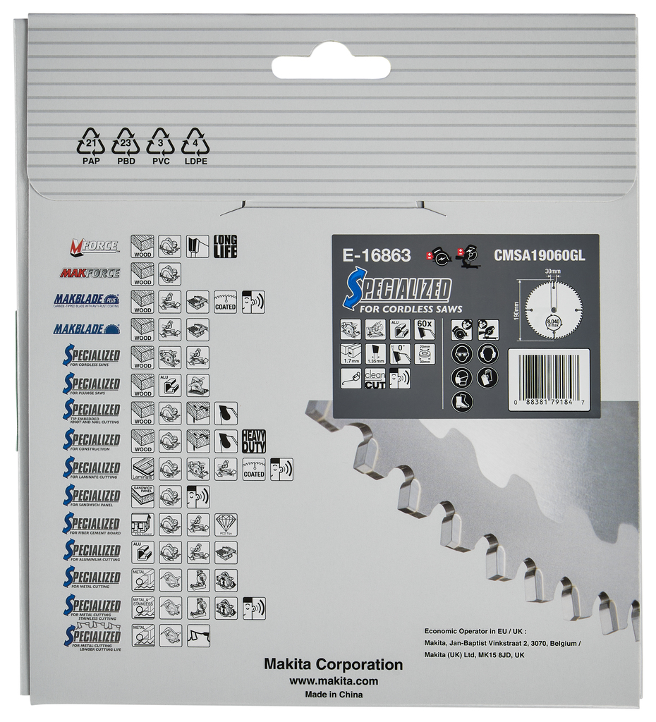 Afkort- en cirkelzaagblad Aluminium