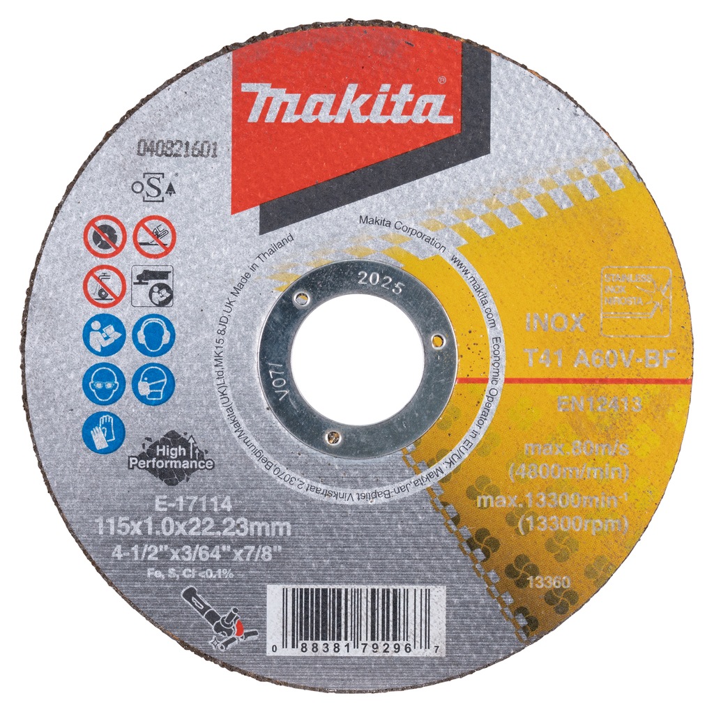 Doorslijpschijf RVS A60V